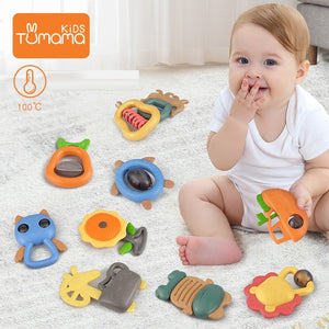 Baby Rattle Teether Toys 0-12 Months Cartoon Animal