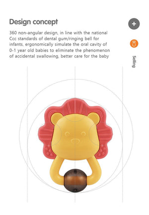 Baby Rattle Teether Toys 0-12 Months Cartoon Animal
