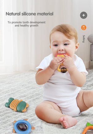 Baby Rattle Teether Toys 0-12 Months Cartoon Animal