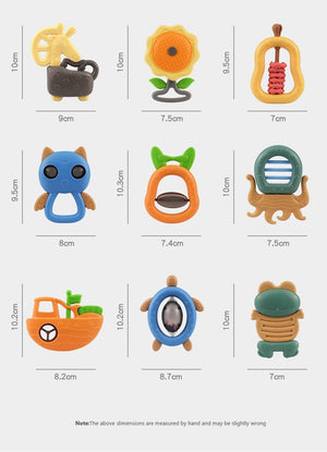 Baby Rattle Teether Toys 0-12 Months Cartoon Animal