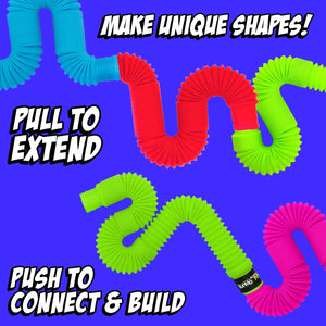 10 Pcs Pop Tubes Sensory Fidget Toys Fidget Tube -AE