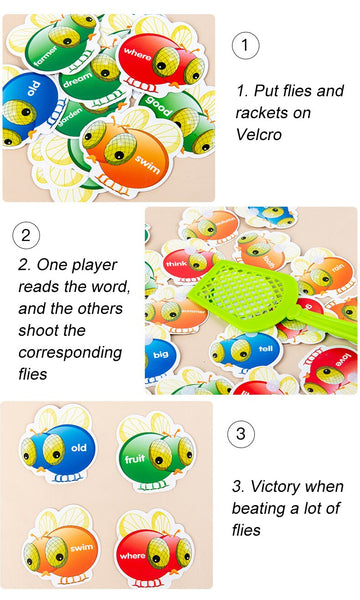 Load image into Gallery viewer, Swatting Fly Game Kids Montessori Learning Word - CNF8
