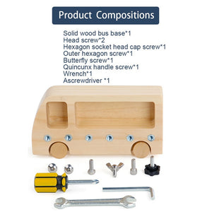 Wooden Screw Driver Board Basic Skills Bead Game CNF7