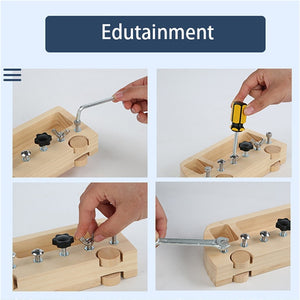 Wooden Screw Driver Board Basic Skills Bead Game CNF7