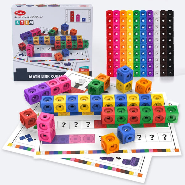 Load image into Gallery viewer, 130 Pcs MathLink Cubes Early Activity -AE
