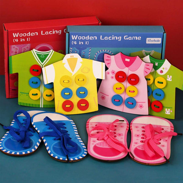 Load image into Gallery viewer, New 4-In-1 Woven Shoelace Button Game CNF7
