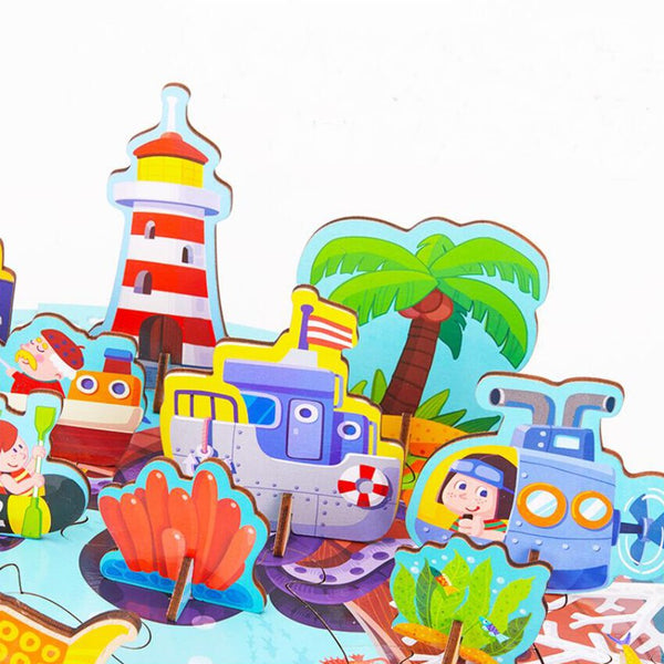 Load image into Gallery viewer, 58 Pcs Wooden Magnetic Fishing Puzzles - CNF C
