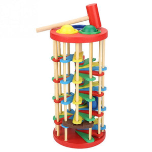 Colorful Wooden Tower Toy With Hammer CNF1 CNF5